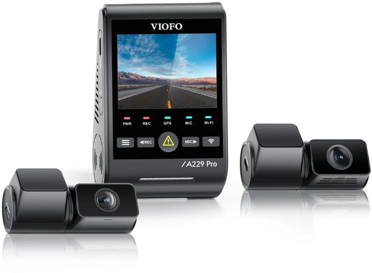 VIOFO A229 Pro Tele 3CH - Dashcam - 4K + 2K Tele + Full HD Achtercamera - 4x Optische Zoom - Sony STARVIS 2 - HDR Nachtzicht - GPS - 5GHz WiFi - Parkeermodus - Spraakbesturing — afbeelding 1
