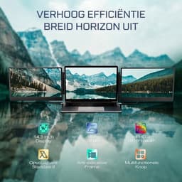 Portable Monitor - Monitor met Dubbel Scherm voor Laptop - Draagbare Monitor - Zwart - 35cm x 21cm x 4cm — thumbnail 2