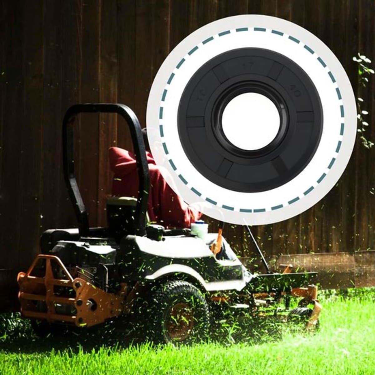 Lipseal 17x40x7mm - 4 Stuks - Afdichtingskit - Oliebestendig Rubber - Compatibel met MTD/Cub Cadet - Vermindert Slijtage - Afdichtring — afbeelding 1