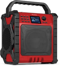 Bouwradio - Audizio Jobsite XL bouwradio met accu - Bluetooth, DAB+ en FM - IP54 waterdicht - 200W - Rood — thumbnail 1