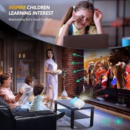 SnelShoppen - Mini Projector 1080P Full HD Portable Film Projector met HDMI, USB, AV, Headphones voor Smartphone, Laptop, TV, Tablet - Ideaal voor Cam — thumbnail 3