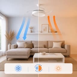 Plafondventilator met licht InnovaGoods, stil, intrekbare bladen, 6 snelheden, 3 modi, afstandsbediening — thumbnail 3