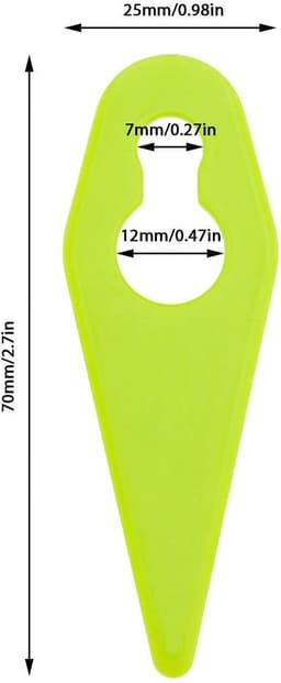 Dailygoods- Snijbladen 100 Stuks - Compatibel met Gtech ST01/ST02/ST04/ST05/ST20/GT3.0/GT4.0/GT50 - Duurzaam ABS - 70x25mm - Goed Snijeffect - Eenvoudig te Installeren - Grasmaaierbladen — thumbnail 5