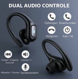 Xypher® Sport Pro Draadloze Sport Oordopjes - 75 uur Speeltijd - Ruisonderdrukking - IP68 Waterbestendig - Bluetooth - Sport Oortjes - Oortjes Draadloos - Geschikt voor Apple en Android - Zwart — thumbnail 5