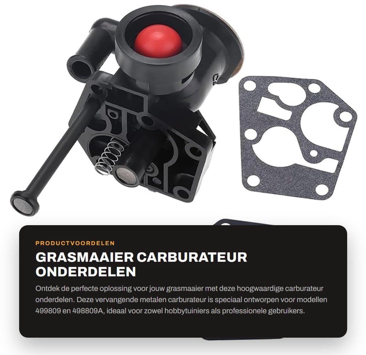 Dailygoods- Carburateur Vervangend - Grasmaaier - Hoogwaardige Aftermarket - Duurzaam - 11x8.3x7cm - Inclusief Hardware - Vergaser — afbeelding 1