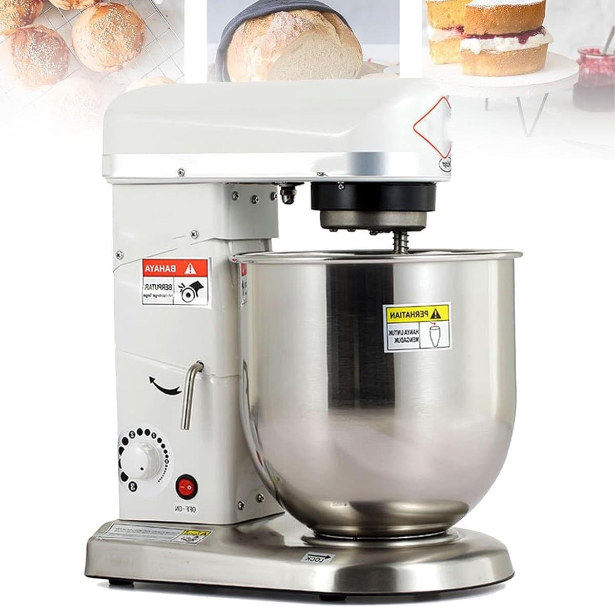 Deegmixer Keuken - Staande mixer - Bakken en Koken - Krachtige 500W Motor - 10 Liter Kom - Zilver — afbeelding 1