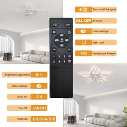 Plafondventilator met LED Verlichting – Dimbaar – 6 Snelheden – Afstandsbediening & App – Timer – Geheugenfunctie – Fluisterstil – Wit — thumbnail 1