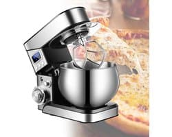 Elektrische Mixer - Keukenmachine - Bakken en Koken - 6 Snelheden Digitaal - 5.5 Liter Kom - Rood
