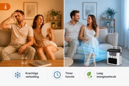 Mobiele Airco Zonder Afvoer - Mobiele Airco Zonder Slang - Compact En Zuinig - Ideaal Voor Koeling In Slaapkamers Of Kleine Kantoren — thumbnail 3
