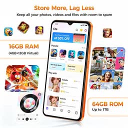 OUKITEL C17 Smartphone 4G-Android16-16 RAM-64 ROM/1TB-6.52 inch HD-5000mAh-13MP camera — thumbnail 4