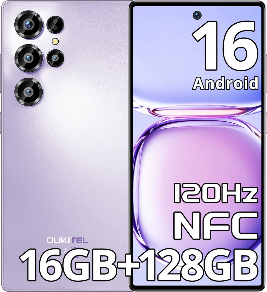OUKITEL C66 Smartphone 4G-16 RAM-128ROM-6.73 inch HD 120HZ-5000 mAh-64MP camera-Android16 — afbeelding 1