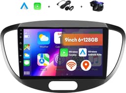 Boscer 2 Din Autoradio - Geschikt voor Hyundai i10 2008-2013 - Draadloos Apple CarPlay & Android Auto - 9 Inch HD Touchscreen - Android 15 - 6+128GB - GPS Navigatie - WiFi, Bluetooth & USB - Achteruitrijcamera & Microfoon — thumbnail 1