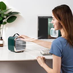 Ventilator Bureau - Persoonlijke Koeler - Comfortabele Luchtstroom - Stille Werking - 17 cm Hoog - Wit — thumbnail 2