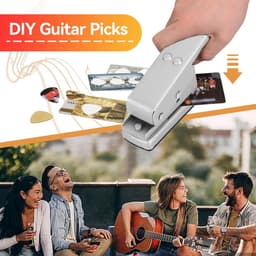 VHV - Gitaar plectrum pons - Plectrum maker - Plectrum snijder - Zelf plectrums maken - Heavy duty - Met 2 plectrum strips - Voor gitaristen - Cadeau voor muzikanten - Zilver — thumbnail 2