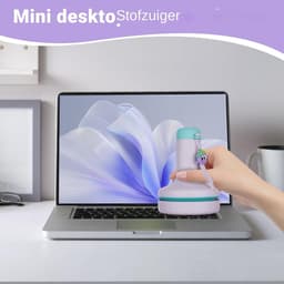 Bureau Stofzuiger - Mini Stofzuiger - Toetsenbord Reinigen - Oplaadbaar Draadloos - Compact Design - Paars — thumbnail 3