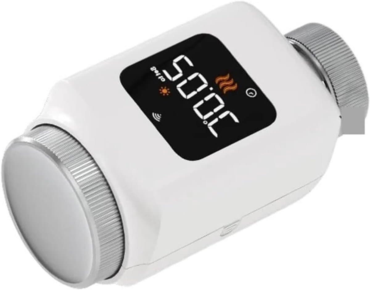 Slimme Thermostaatkraan - Radiatorregelaar App - Energie Besparen - 180° LED Display - 52.5mm x 52.5mm - Wit — afbeelding 1