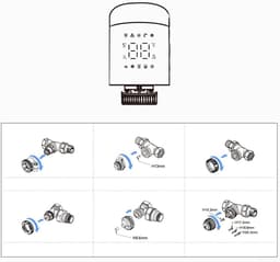 Slimme Thermostaatkraan - Radiatorregelaar WiFi - Energie Besparen - Geen Hub Nodig - 11 x 9.5 x 6.5 cm - Wit — thumbnail 4