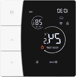 Slimme Thermostaat - Verwarming Controller - Energie Besparen - Spraakbesturing Compatibel - 86x86x41 mm - Grijs — thumbnail 1