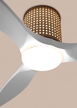 CREATE - Plafondventilator stil 40W (Ø132cm) - Sfeer- en hoofdverlichting LED - Afstandsbediening - 6 snelheden - Programmeerbaar - WIND CALM CUSTOM RATTAN — thumbnail 5