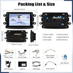 Auto radio met 7 inch touchscreen - Android 13 - 2GB RAM, 64GB opslag - GPS, WiFi, Bluetooth - ShopVlot — thumbnail 3
