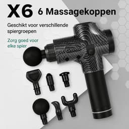 Casa Living Massage Gun - Massage Apparaat - 30 Snelheden - 6 Massagekoppen - Diepe Spiermassage - Oplaadbaar - 2500mAh - Zwart — thumbnail 5
