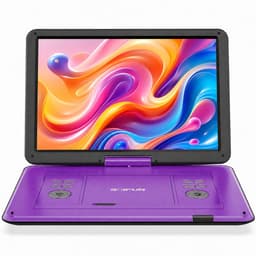 Boifun 17,5 inch draagbare dvd-speler - met 15,6" HD groot draaibaar scherm - voor auto en kinderen - 4-6 uur werktijd met ingebouwde batterij - geheugen-afspeelfunctie, ondersteuning USB/TF-kaart [Blu-ray niet ondersteund] — thumbnail 1