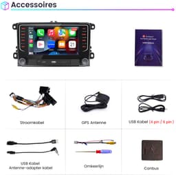 Cestovet Autoradio - geschikt voor VW Golf 5, 6, Polo, Skoda Caddy, T5, Passat - 7-inch Scherm - 2+64GB CARPLAY FM RDS - Achteruitrijcamera DAB+ — thumbnail 5