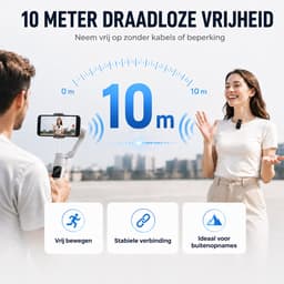 Draadloze Microfoon Pro-2 Stuks -Dasspeld- USB-C/Lightning -Lavalier - Windshields -Lange Batterij-Plug & Play — thumbnail 4