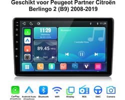 Junsun lINUX Draadloos Carplay & Andriod Auto Geschikt voor Peugeot Partner Citroën Berlingo 2 (B9) 2008-2019 - 9 Inch HD TouchScreen - Bluetooth - GPS navigatie- WiFi -FM - RDS- Airplay - Quad-core processor