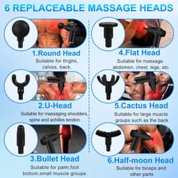 Massagepistool - Spierherstel Gun - Spierpijn Verlichten - 32 Niveaus - 15 x 5 x 20 cm - Zwart — thumbnail 3