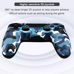 PS4 Draadloze Controller V2 - Geschikt voor PS4 - Camouflage Blauw — thumbnail 4