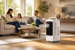 Draagbare verdampingskoeler, persoonlijke koelventilator met verneveling (1,7 l), 3 snelheden en 3 instelbare vernevelingsstanden; ultrastille mini-airco-ventilator met draaggreep voor slaapkamer, kantoor, bureau, camper en gebruik binnenshuis. — thumbnail 3