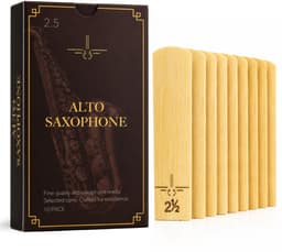 2.5 Alt Saxofoon Rietjes – Set van 10 – Rieten voor Altsaxofoon – Sterkte 2.5 – Natuurlijk Bamboe — thumbnail 1