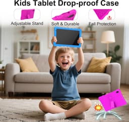 SnelShoppen - Kindertablet 10.1 Inch voor Peuters met Schokbestendige Hoes, Dual Camera, Bluetooth, WiFi, Android 13, 32GB, Perfect voor Kinderen — thumbnail 3