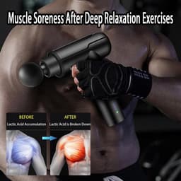 Massagepistool voor diep weefsel, rug- en nekmassageapparaat voor verlichting van pijn in het diepe weefsel, elektrisch spiermassagepistool voor de rug, handmassageapparaat, zwart — thumbnail 2