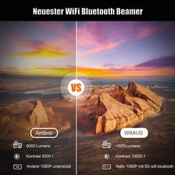 SnelShoppen - Beamer Full HD 1080P 1200 ANSI lumen 5G WiFi Bluetooth Videoprojector, 4K Ondersteuning, LED Thuisbioscoop, 300 Inch Display, Compatibel — thumbnail 5