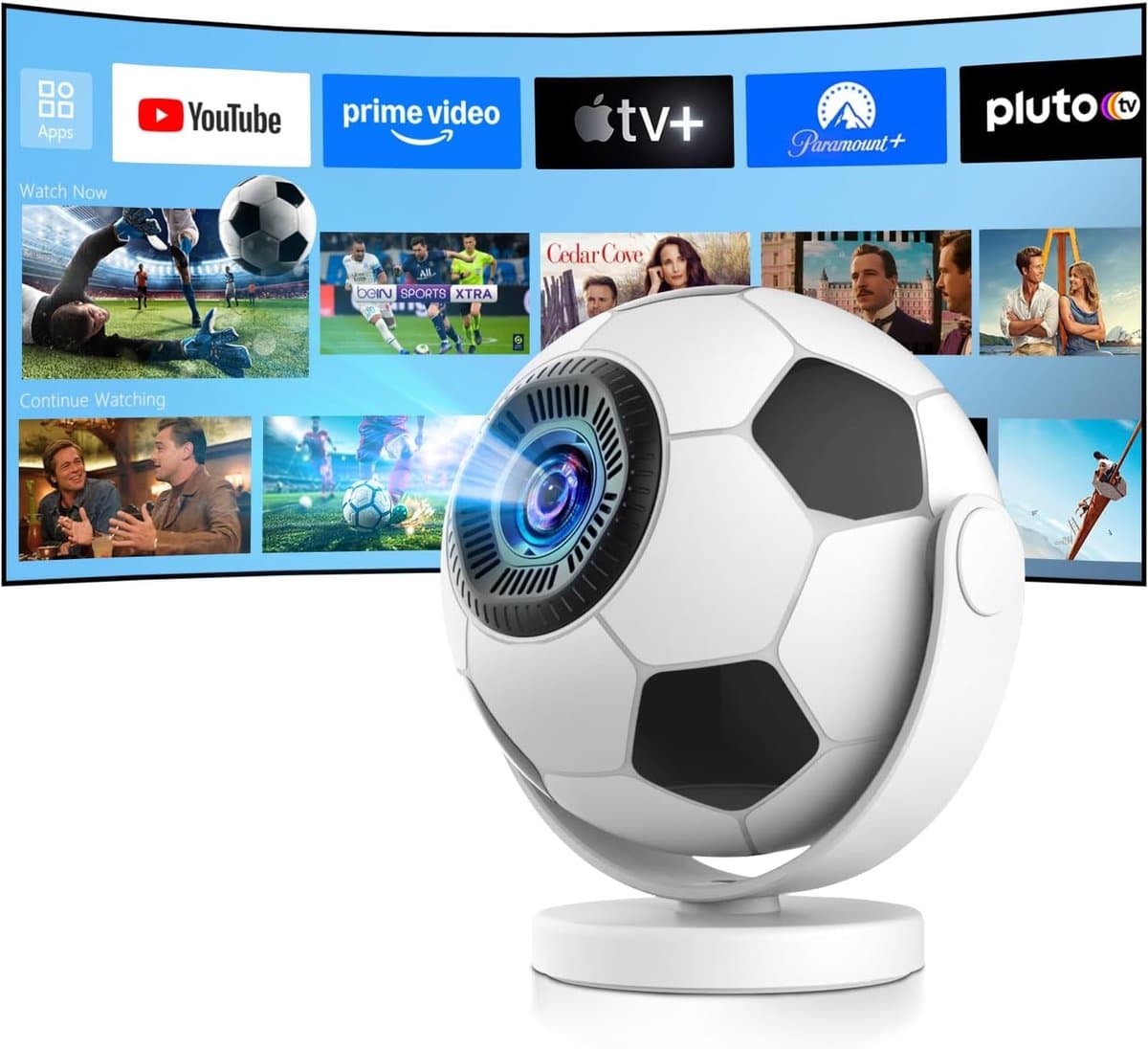 SnelShoppen - Mini Beamer 4K, Smart Projector met Android 14.0, Draagbare Wifi 6 en Bluetooth 5.4, Kleine Telefoonprojector voor Home Cinema en Outdoo — afbeelding 1