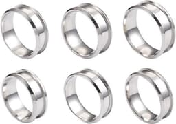 Set van 6 roestvrijstalen ronde sieradenringen van 17 tot 22 mm, duurzaam en geschikt voor het maken van unisex sieraden met stevige pasvorm — thumbnail 1