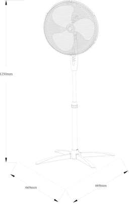 AERVIONA Staande Ventilator 43 cm – 45W – 3 Snelheden – 90° Oscillatie – Verstelbare Hoogte 100-125 cm – Kantelbaar — thumbnail 4