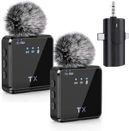 Draadloze lavaliermicrofoon 3-in-1 voor mobiele telefoons – geschikt voor vlogs, video-opnames, interviews en uitzendingen (Android, iPhone) — thumbnail 1