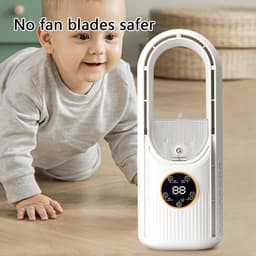 Draagbare bureauventilator met 6 instelbare snelheden en een timerfunctie van 6 uur, geschikt voor studentenkamers, studeerkamers, bureaus, stille werking en thuisgebruik - Blauw — thumbnail 4