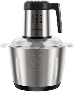 Foodprocessor – Elektrische Hakmolen – 1000W – 5 Liter RVS Kom – 3 Snelheden – 6 Messen – Zilver — thumbnail 1