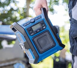 Scheppach Bouwradio DAB+ 20V - DAB Radio - Incl. Accu en Oplader - 30W - Werfradio voor Bouwplaats, Garage & Werkplaats - C-DAB30-X — thumbnail 5