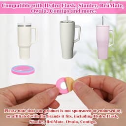 4 stuks magnetische rietjesdeksels voor Brümate 30/40oz Era & Resa Tumblers, siliconen magnetische rietjesdeksels met pakkingen en reinigingsborstels voor wandelen, klimmen en picknicken (roze) — thumbnail 3