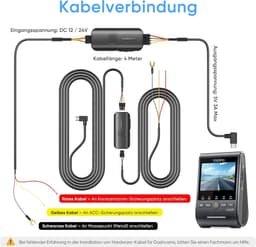 SnelShoppen - Hardwire Kabel voor Dashcam A329S A119M Pro - Energiebesparing, Hybride Parkeermodus, Laagspanningsbeveiliging, Inclusief Zekering — thumbnail 2