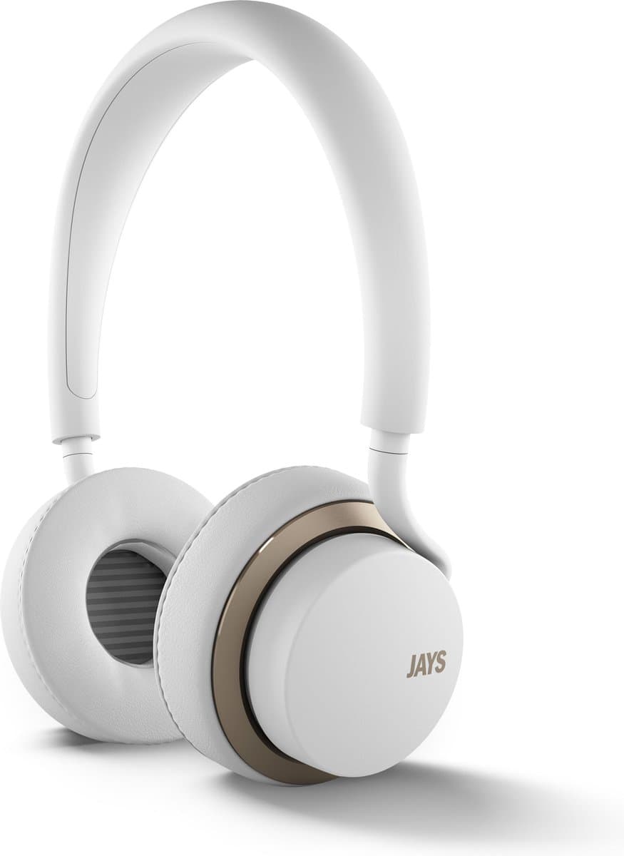 u-JAYS - On-Ear Koptelefoon - Hoofdband Stereofonisch Draadloos, mobiele hoofdtelefoon - Wit & Goud — afbeelding 1