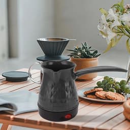 Elektrisch Koffiezetapparaat - Espressomachine - 500 Ml Arabisch - inductie - Machine Pot Warmer Ketel - Turkse koffiekan - voor camping,Thuis, Thee, Koffie - stijlvol - zwart — thumbnail 2