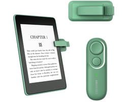 Afstandsbediening, geschikt voor Kindle Paperwhite, Colorsoft, Oasis, Scribe, iPad, tablets en e-readers, draagbare afstandsbediening, radiofrequentie-afstandsbediening, kan automatisch pagina's omslaan, paginavergadertoestel, groen