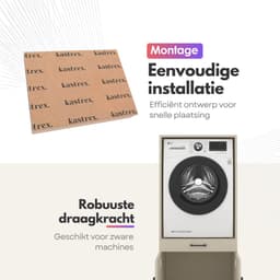 Wasmachinekast Enkel 67x145x67cm | Ruimtebesparend & Super Stevig | Met Uitschuiflade | Voor Wasmachine of Droger | Greige — thumbnail 5