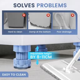 Universele verhogingspads voor wasmachinevoeten – Trillingsdempende verhogers voor wasmachines – Verstelbare stelvoeten voor wasmachines en drogers (4 stuks) — thumbnail 4
